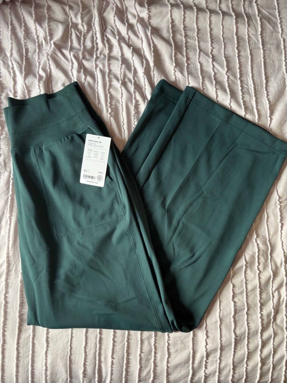 Athleta Deep Teal Wide-Leg High-Rise Pants